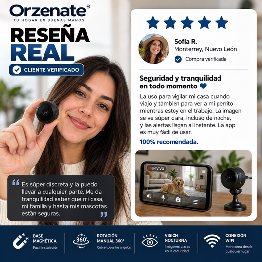 Orzenate™ – Mini Cámara WIFI 360° HD